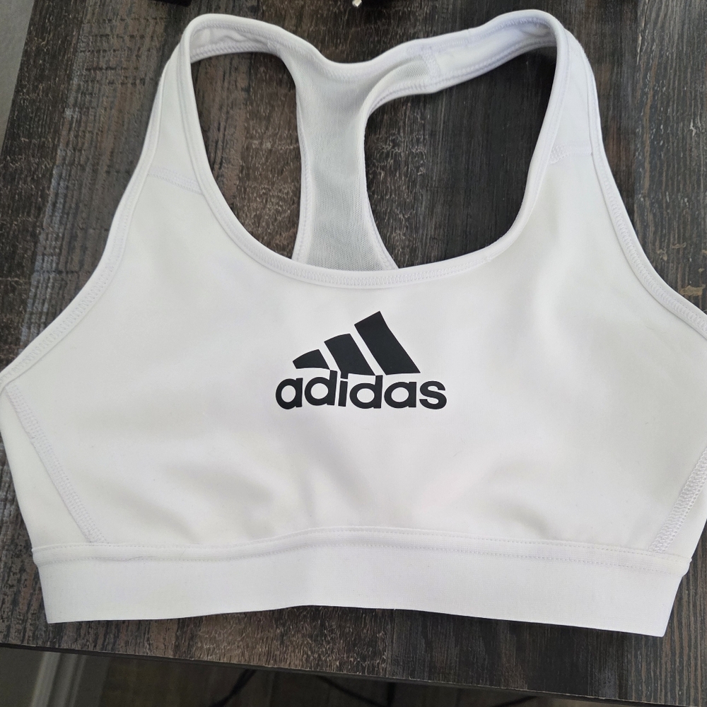 Adidas White Sports Bra
